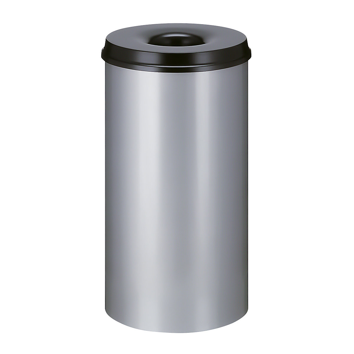 Safety waste paper bin, steel, self-extinguishing