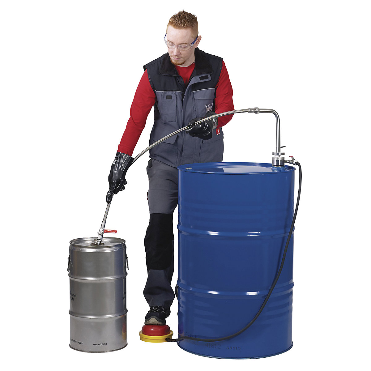 Pompe en inox pour solvants, actionnée par soufflet (Illustration du produit 2)-1