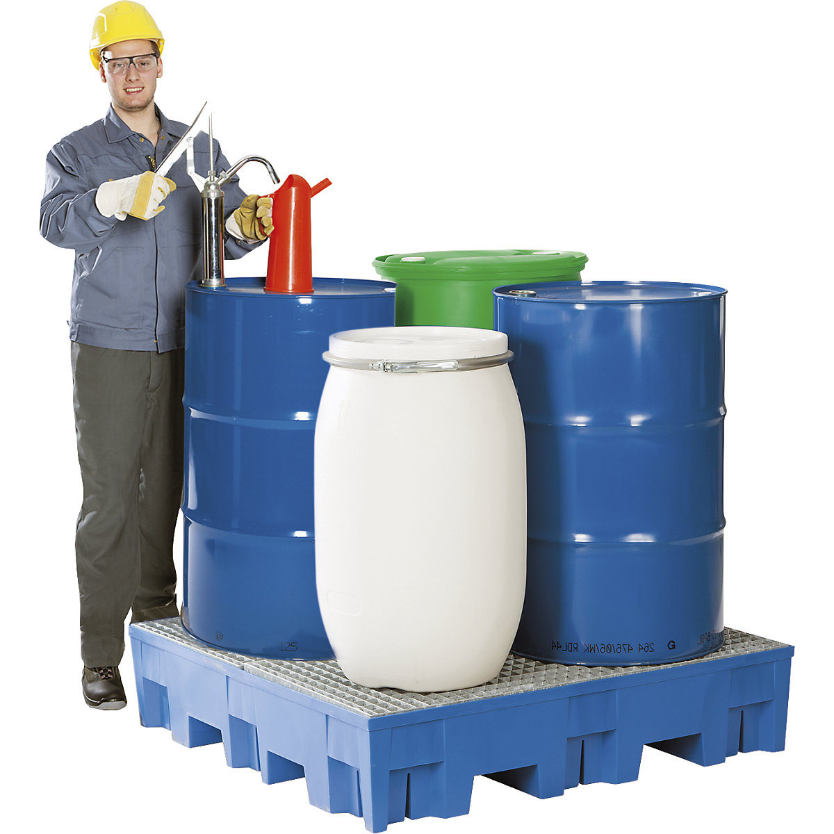 Cuve de rétention en PE pour 4 fûts de 200 litres – asecos (Illustration du produit 5)-4