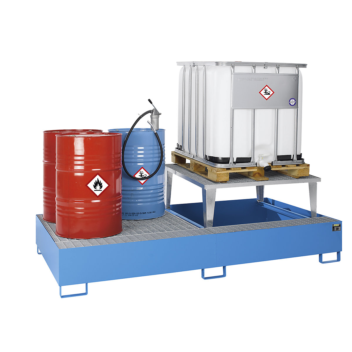 Cuve de rétention en acier pour cubitainer IBC / KTC – eurokraft pro (Illustration du produit 2)-1