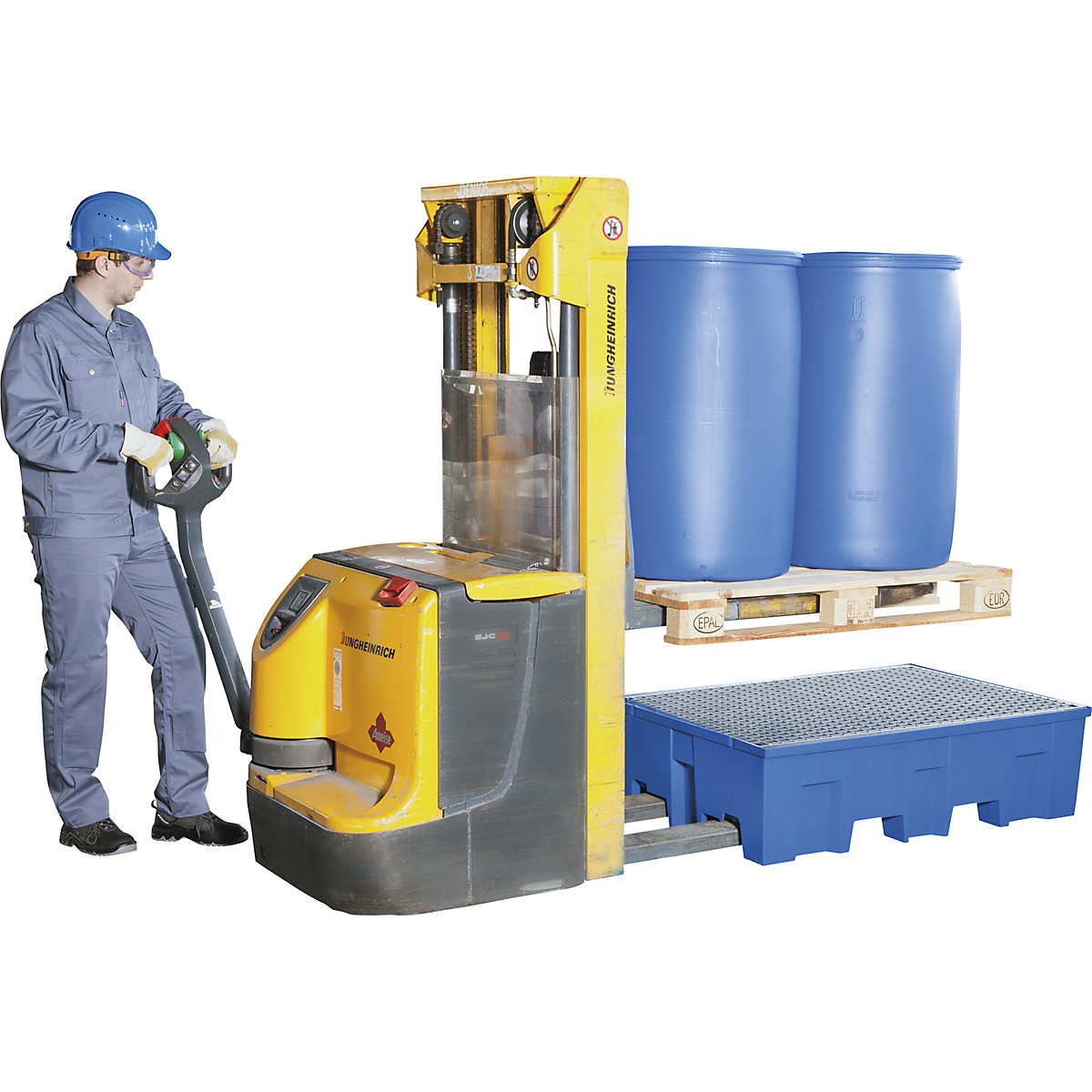 Cuve de rétention en polyéthylène pour 2 fûts de 200 litres (Illustration du produit 9)-8