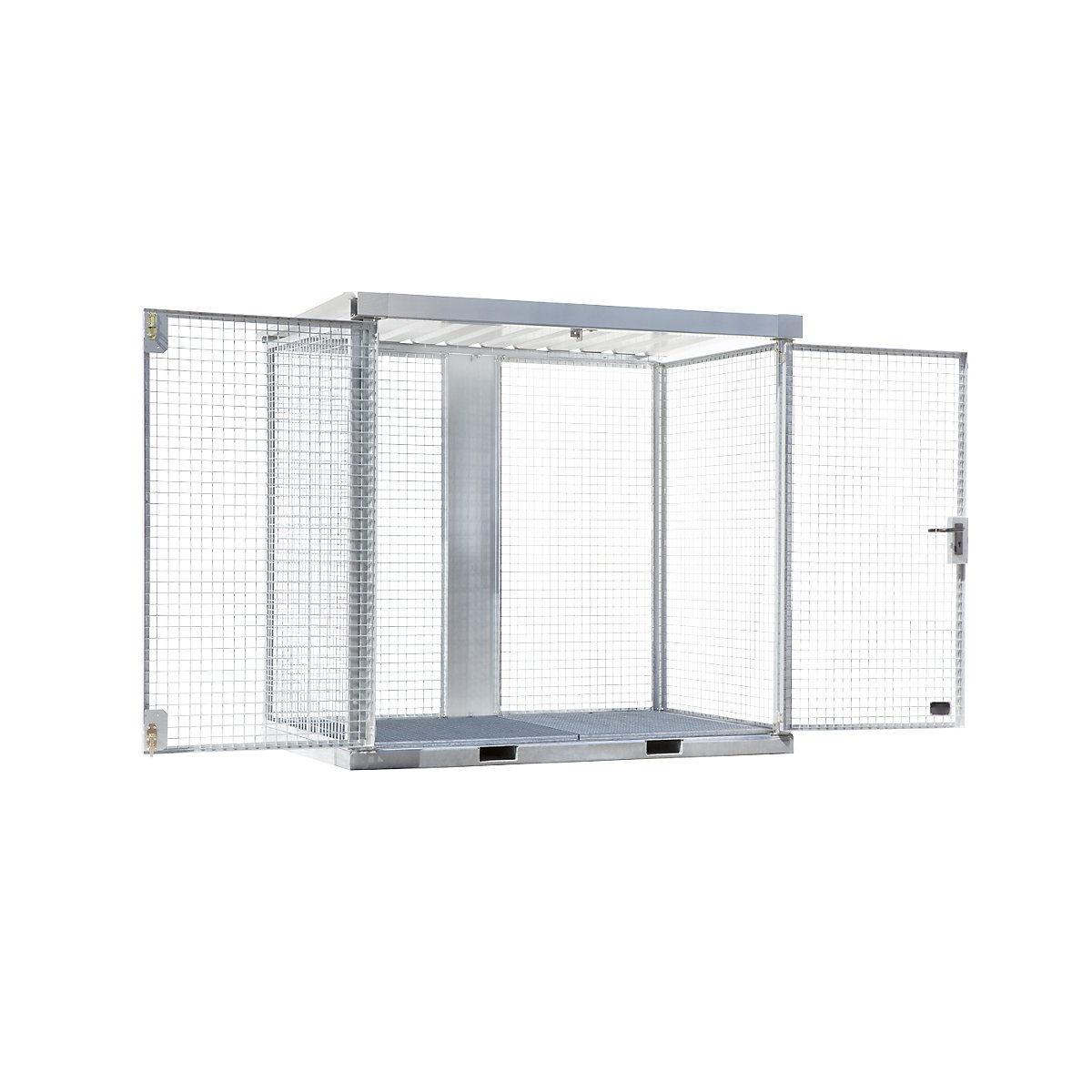 Conteneur grillagé pour bouteilles de gaz, livré monté – eurokraft pro (Illustration du produit 8)-7