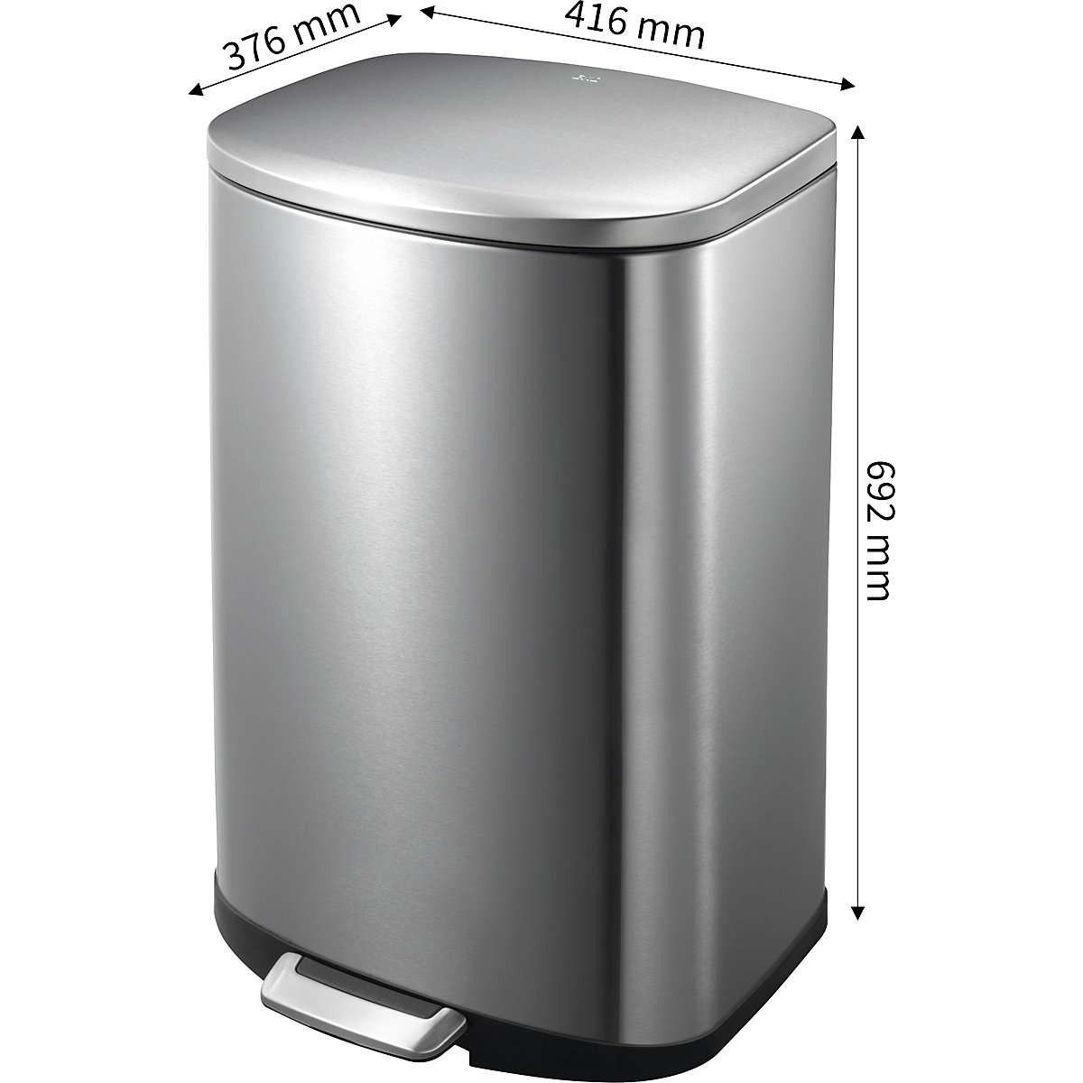 Collecteur de déchets à pédale, en inox – EKO (Illustration du produit 3)-2