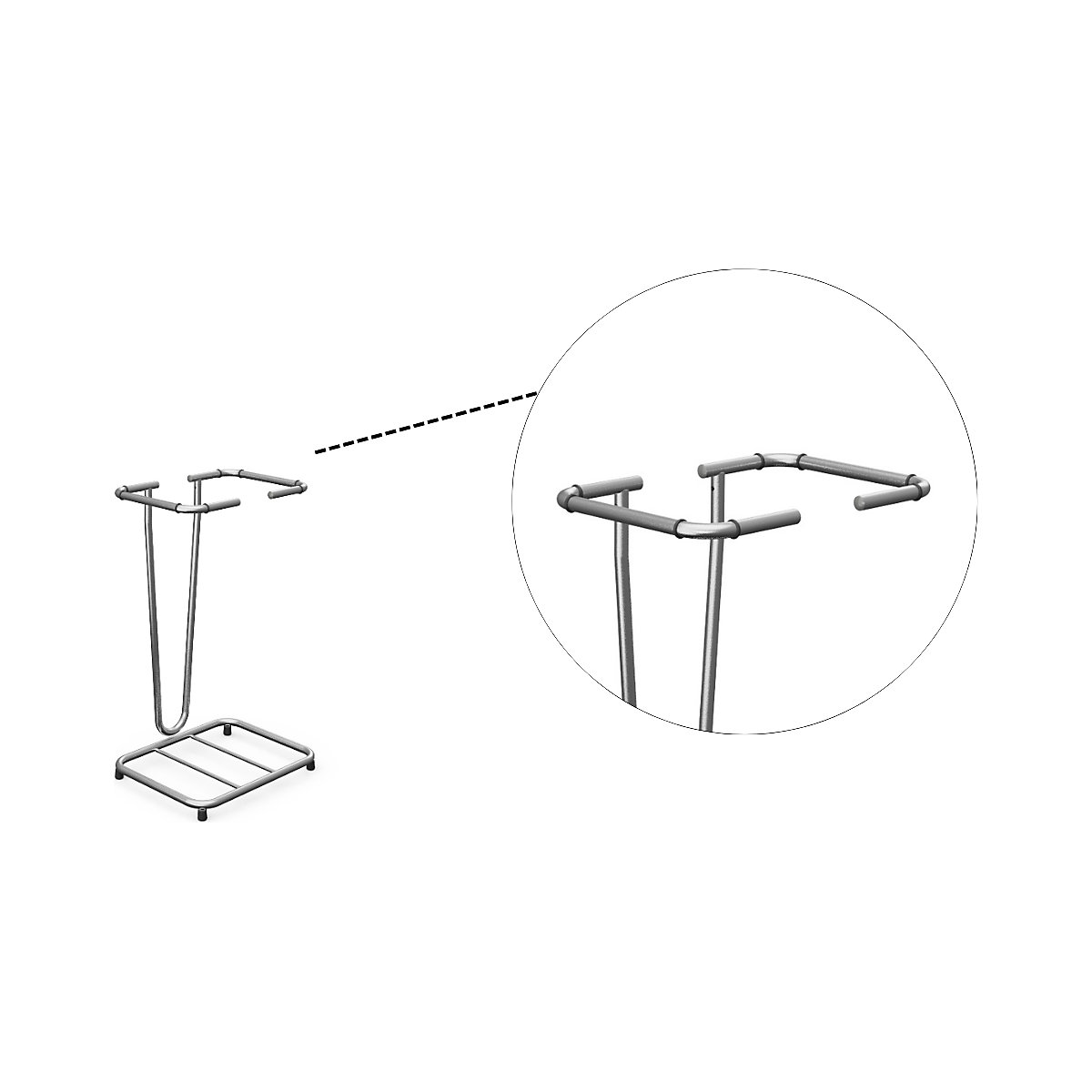 Support de sac poubelle, acier inoxydable (Illustration du produit 7)-6