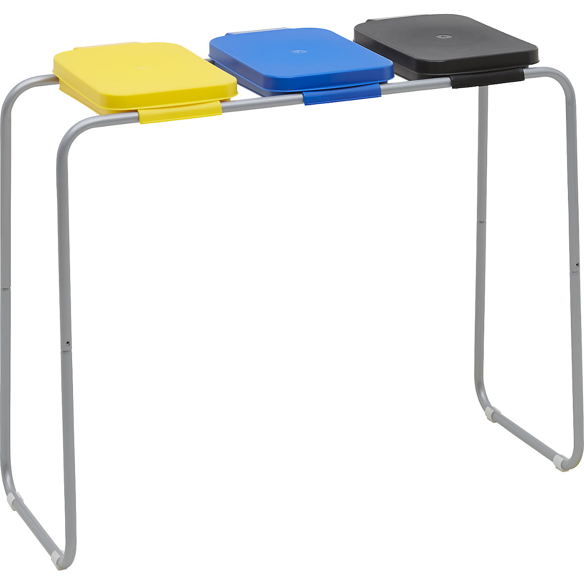 Support en acier pour sacs-poubelle avec couvercle en plastique &ndash; eurokraft basic