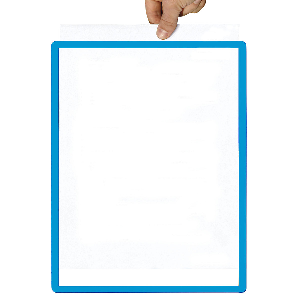 Caixilho com película transparente, papel com formato A4, embalagem de 10 unid., autocolante, azul-7