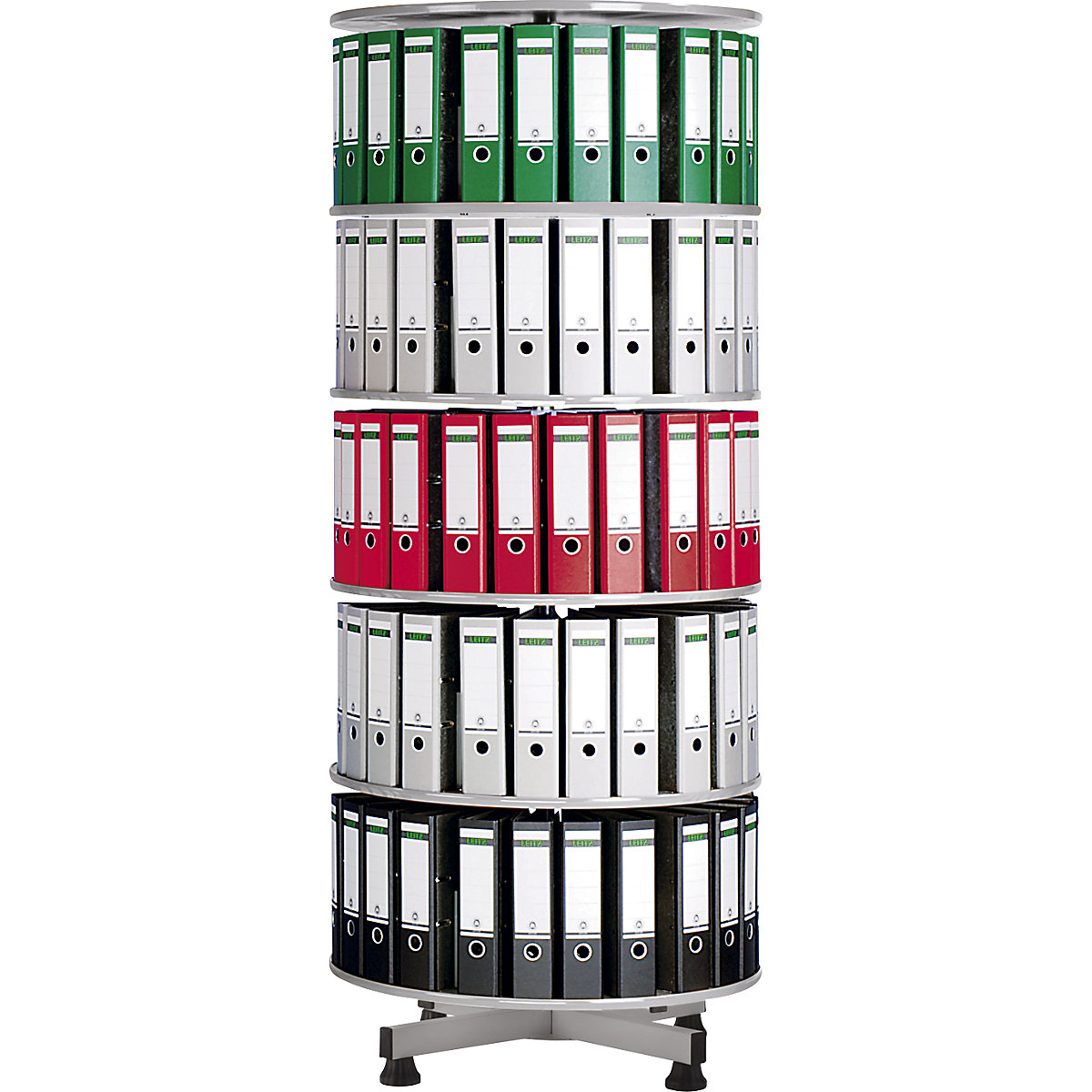 Coluna giratória para pastas de arquivo, Ø 1000 mm, 5 andares, cinzento claro-9