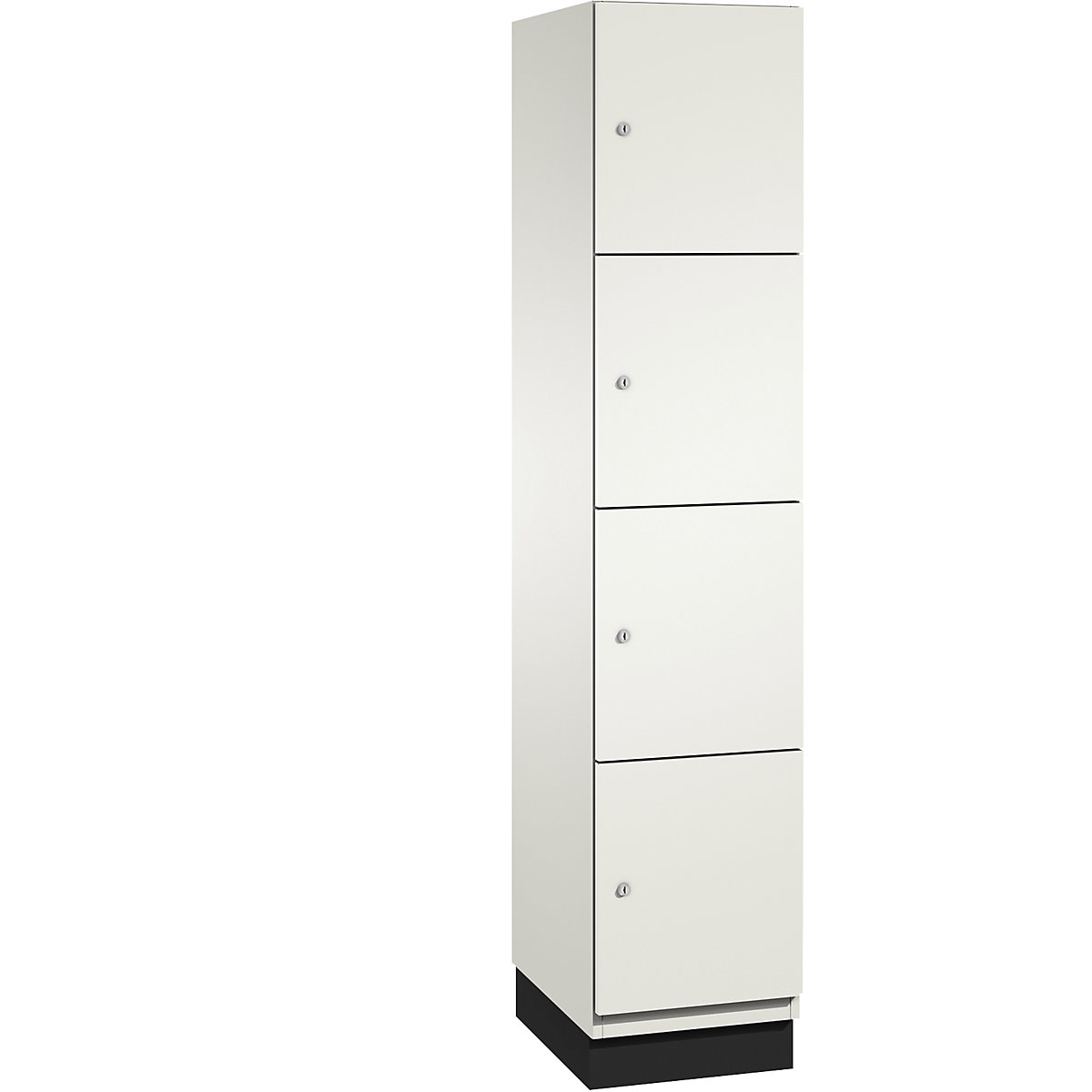 Armário de cacifos com 4 compartimentos Cambio – C+P, 1 compartimento, branco puro/branco, porta HPL, L 400 mm, 4 compartimentos-2