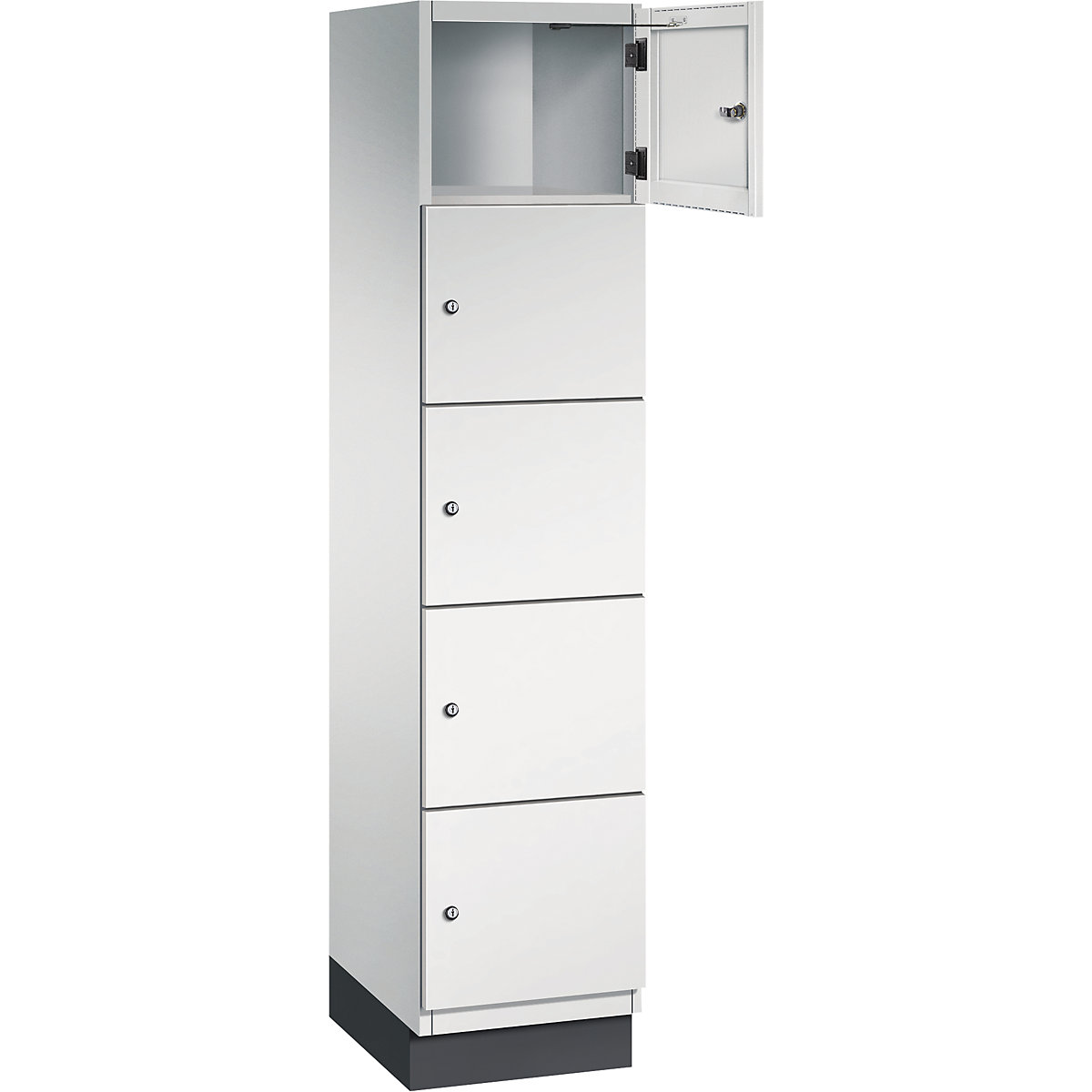 Armário de cacifos com 5 compartimentos Cambio – C+P, 1 compartimento, cinzento claro, porta em chapa de aço, L 400 mm, 5 compartimentos-6