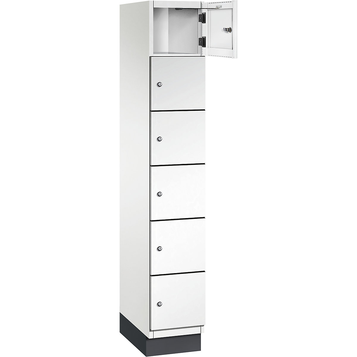 Armário de cacifos com 6 compartimentos Cambio – C+P, 1 compartimento, branco puro, porta em chapa de aço, L 300 mm, 6 compartimentos-12