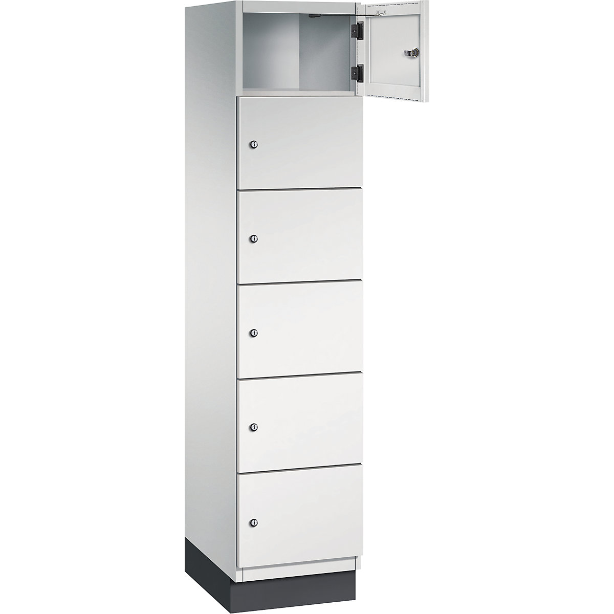 Armário de cacifos com 6 compartimentos Cambio – C+P, 1 compartimento, cinzento claro, porta em chapa de aço, L 400 mm, 6 compartimentos-3
