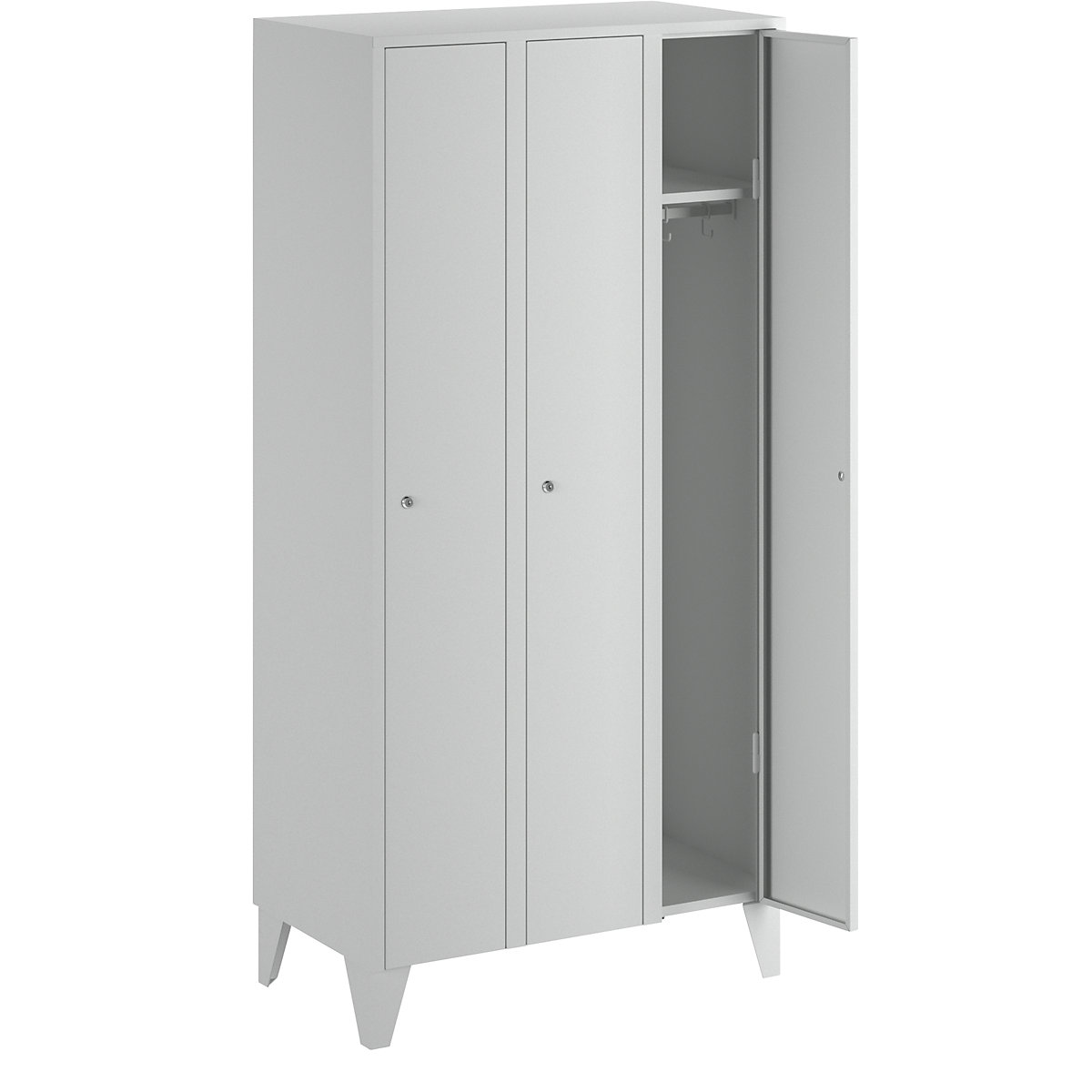 Cacifo München – Wolf, 3 compartimentos, cinzento claro, L 900 mm, com pés-4