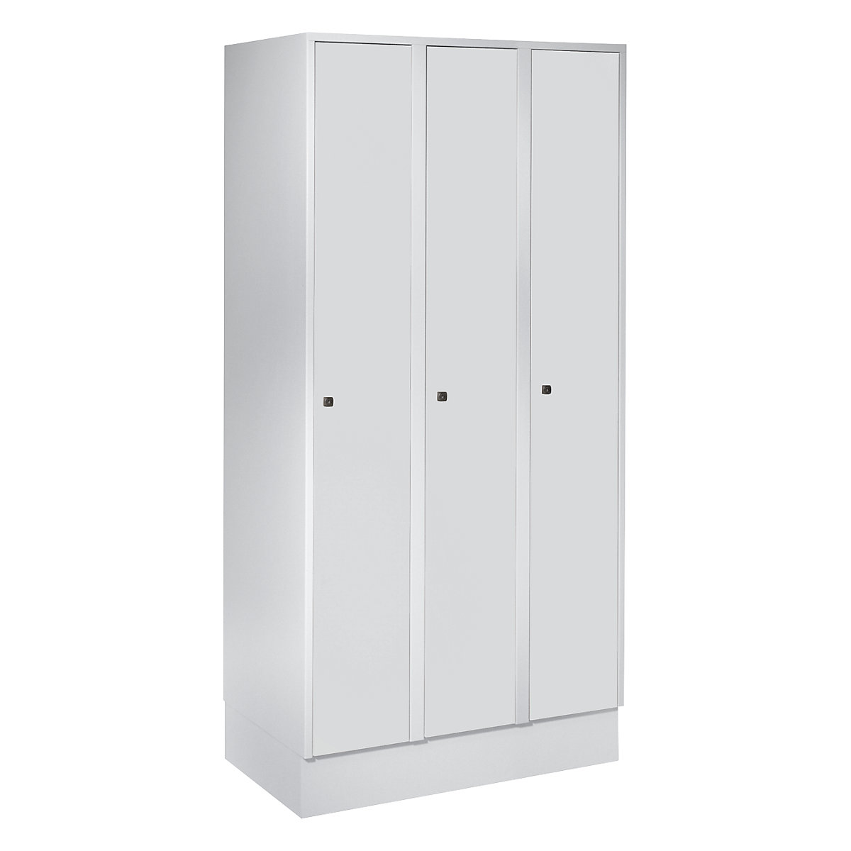 Cacifo München – Wolf, 3 compartimentos, cinzento claro, L 900 mm, com rodapé-10