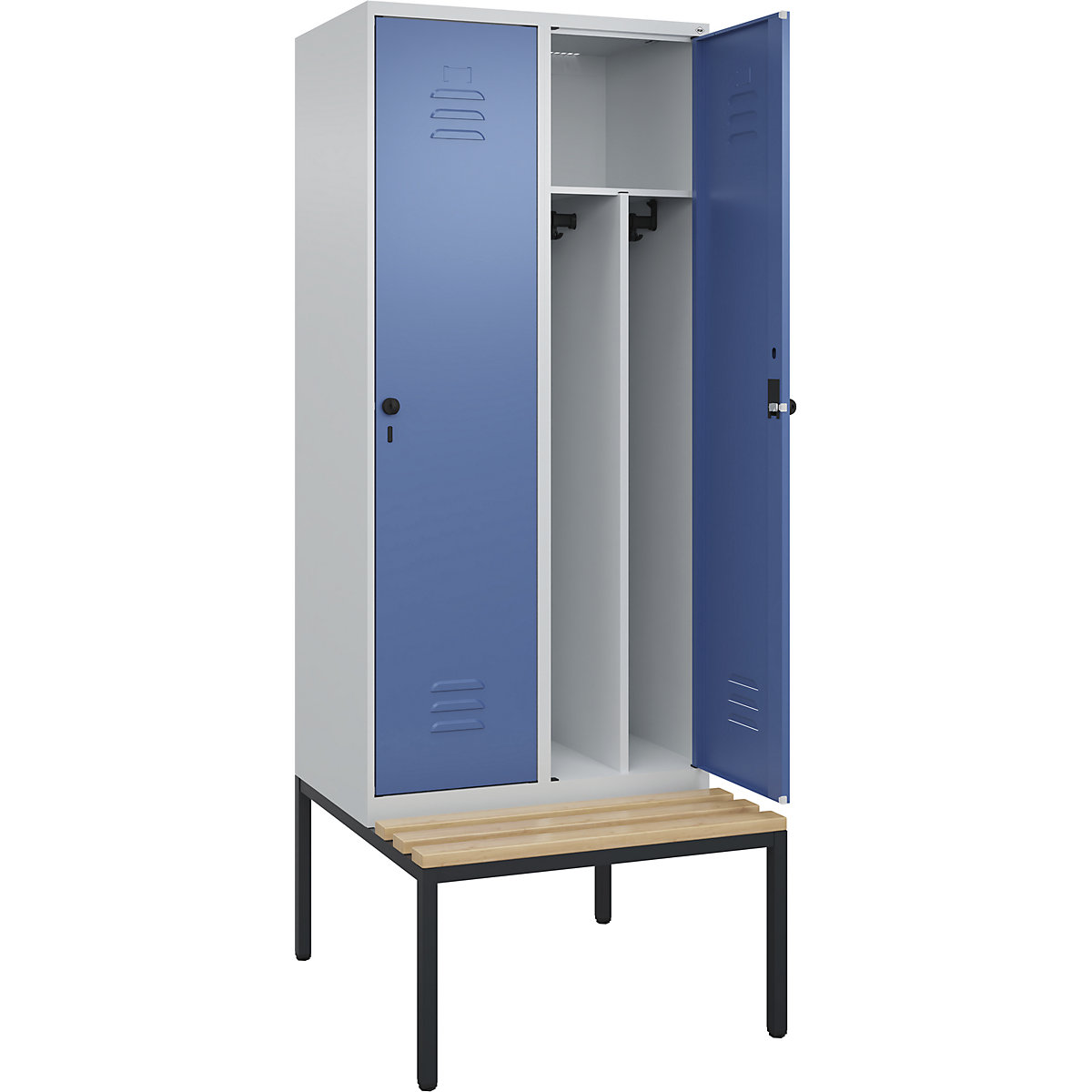 Cacifo com separação de roupa suja/limpa Classic PLUS com banco, estreito – C+P (Imagem do produto 2)-1
