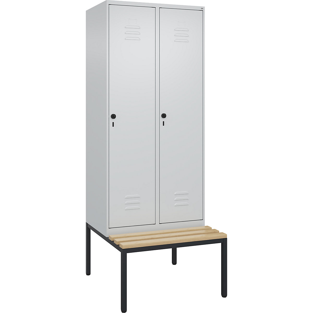 Cacifo com separação de roupa suja/limpa Classic PLUS com banco, estreito – C+P (Imagem do produto 2)-1