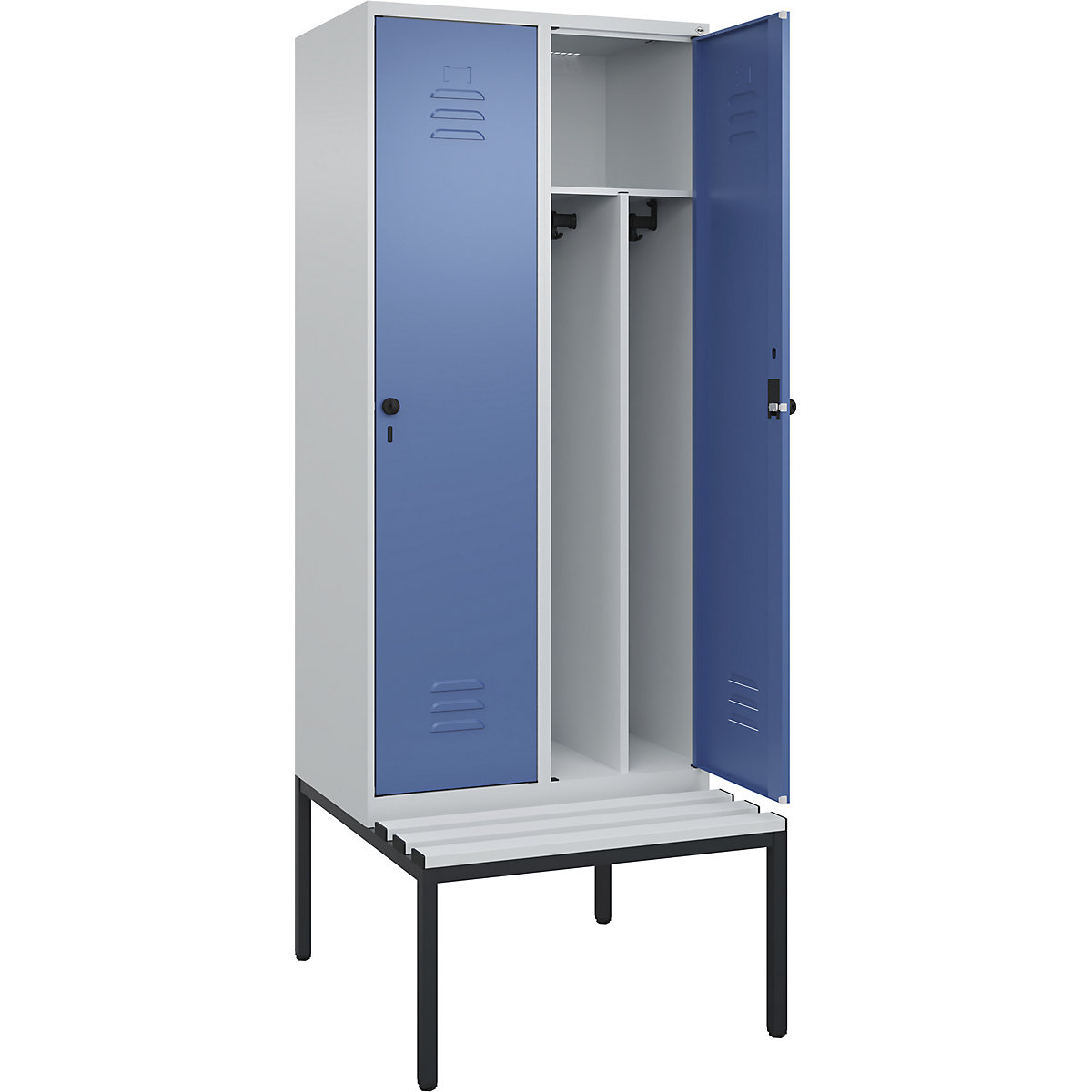 Cacifo com separação de roupa suja/limpa Classic PLUS com banco, estreito – C+P (Imagem do produto 2)-1
