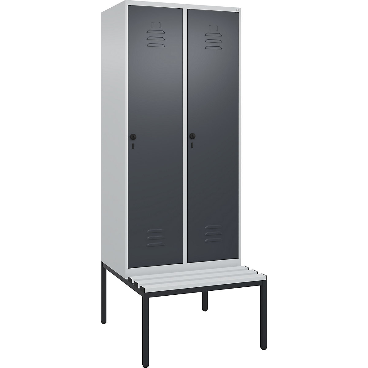 Cacifo com separação de roupa suja/limpa Classic PLUS com banco, estreito – C+P (Imagem do produto 3)-2