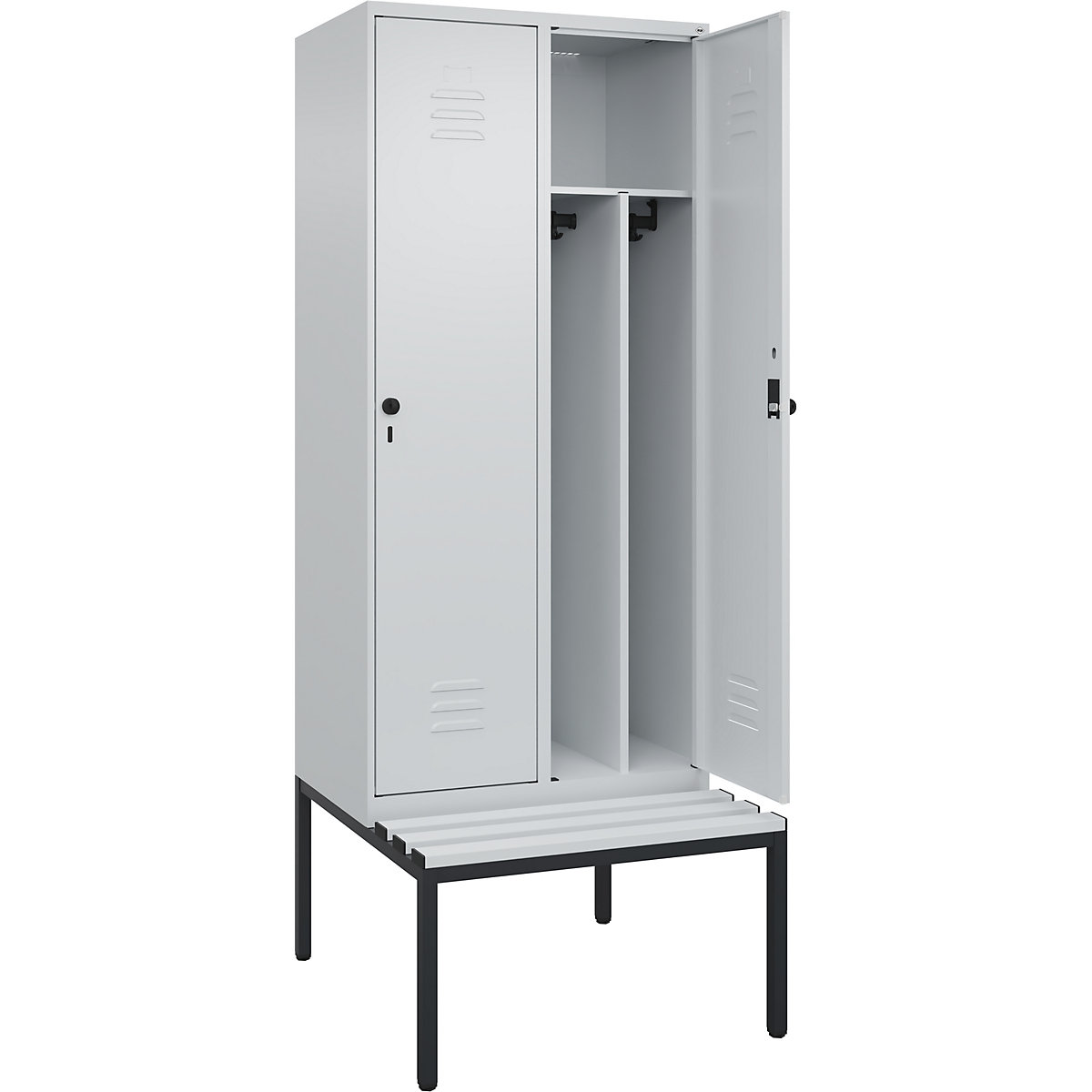 Cacifo com separação de roupa suja/limpa Classic PLUS com banco, estreito – C+P (Imagem do produto 2)-1