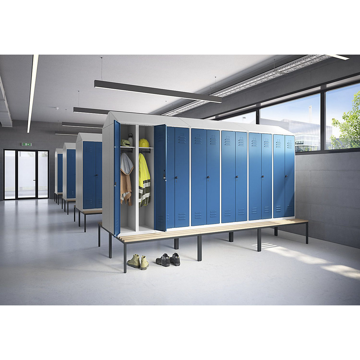 Cacifo com separação de roupa suja/limpa Classic PLUS com banco – C+P (Imagem do produto 3)-2