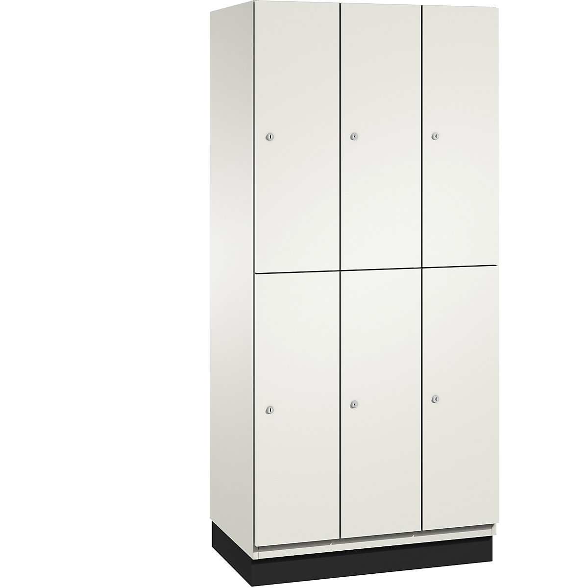 Cacifo de dois andares Cambio – C+P, 3 compartimentos, corpo em branco puro/porta em branco, largura 900 mm-4