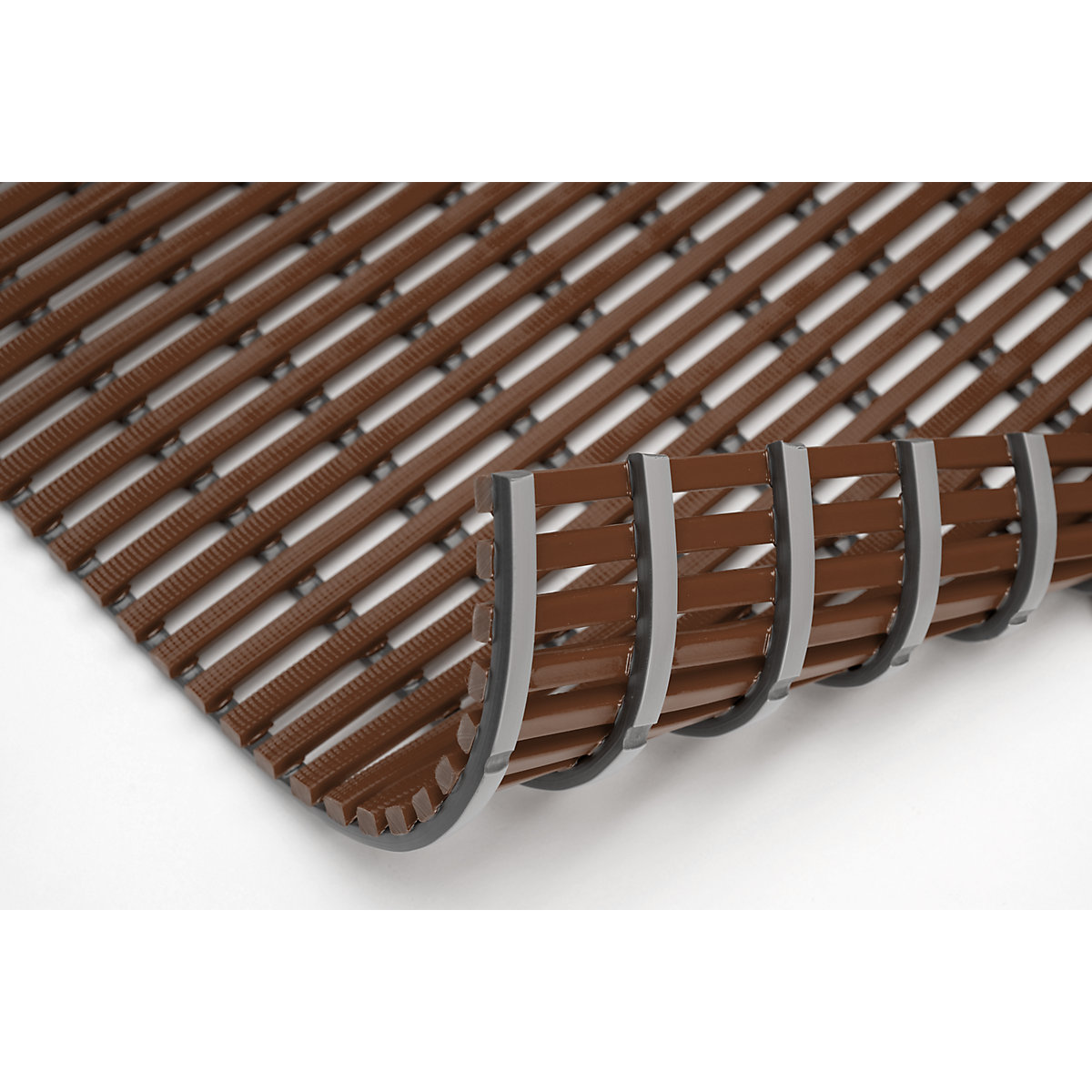 Esteira para zonas molhadas, antibacteriana, rolo de 10 m, castanho, largura 600 mm