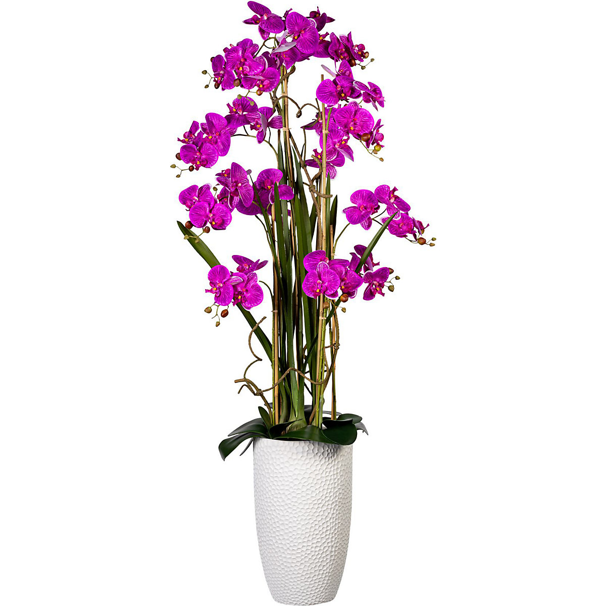 Arranjo de orquídeas, em vaso cerâmico, altura aprox. 1600 mm, flores em lilás