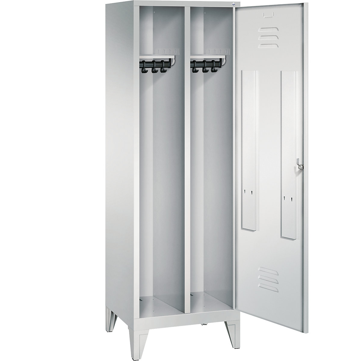 Armário de vestiário CLASSIC com pés, porta sobre 2 compartimentos – C+P (Imagem do produto 2)-1