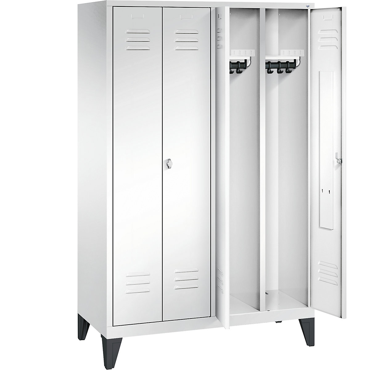 C+P – Armário de vestiário CLASSIC com pés, portas que fecham na direção uma da outra (Imagem do produto 28)