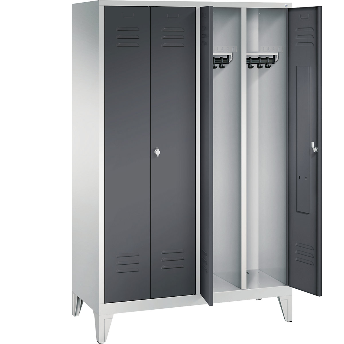C+P – Armário de vestiário CLASSIC com pés, portas que fecham na direção uma da outra (Imagem do produto 30)