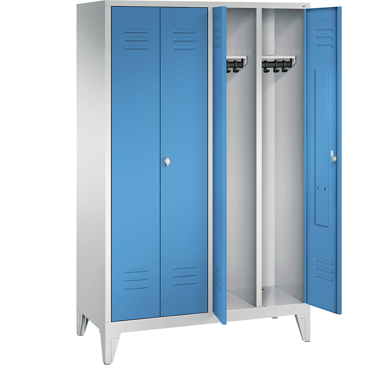 C+P – Armário de vestiário CLASSIC com pés, portas que fecham na direção uma da outra (Imagem do produto 8)