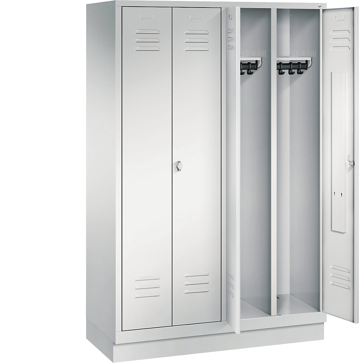 C+P – Armário de vestiário CLASSIC com rodapé, portas que fecham na direção uma da outra (Imagem do produto 26)