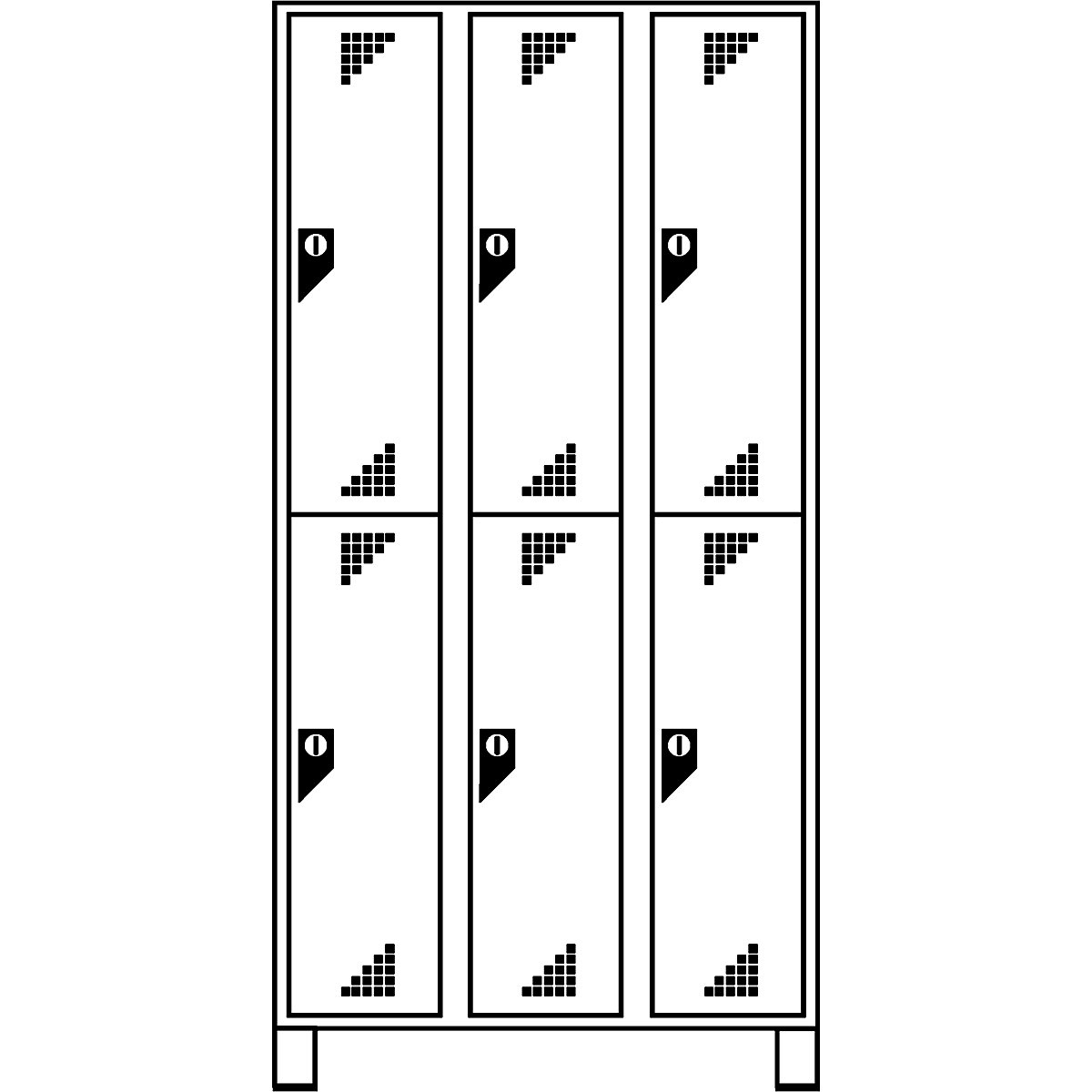 Armário de vestiário com compartimentos a meia altura – eurokraft pro (Imagem do produto 4)-3