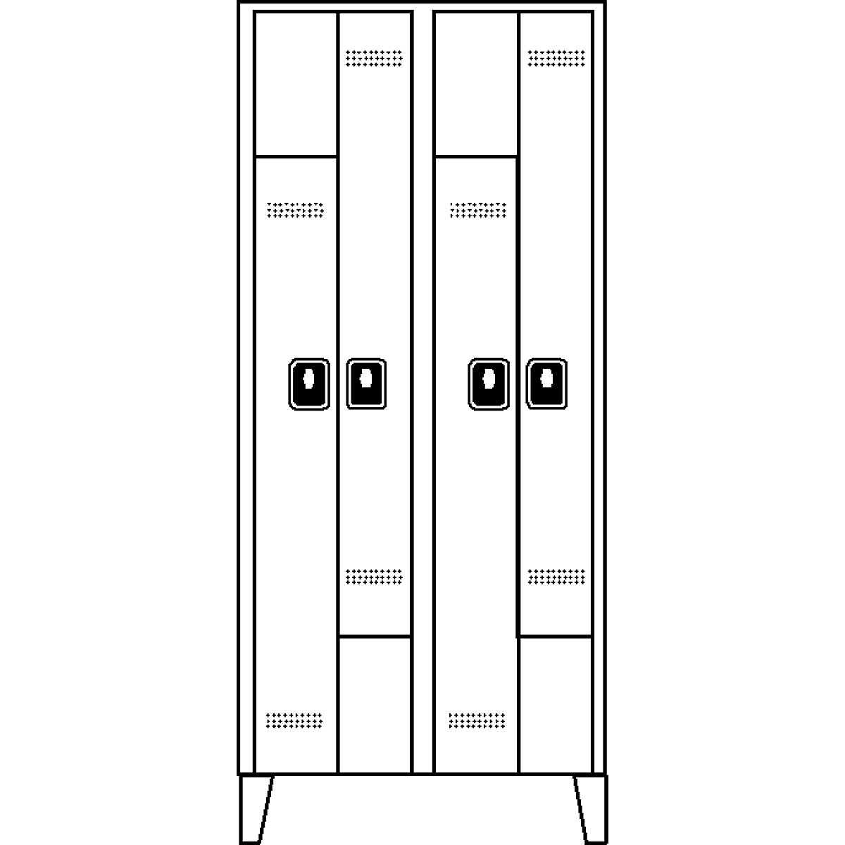 Armário de vestiário em Z, altura do compartimento 820 mm – Wolf (Imagem do produto 3)-2