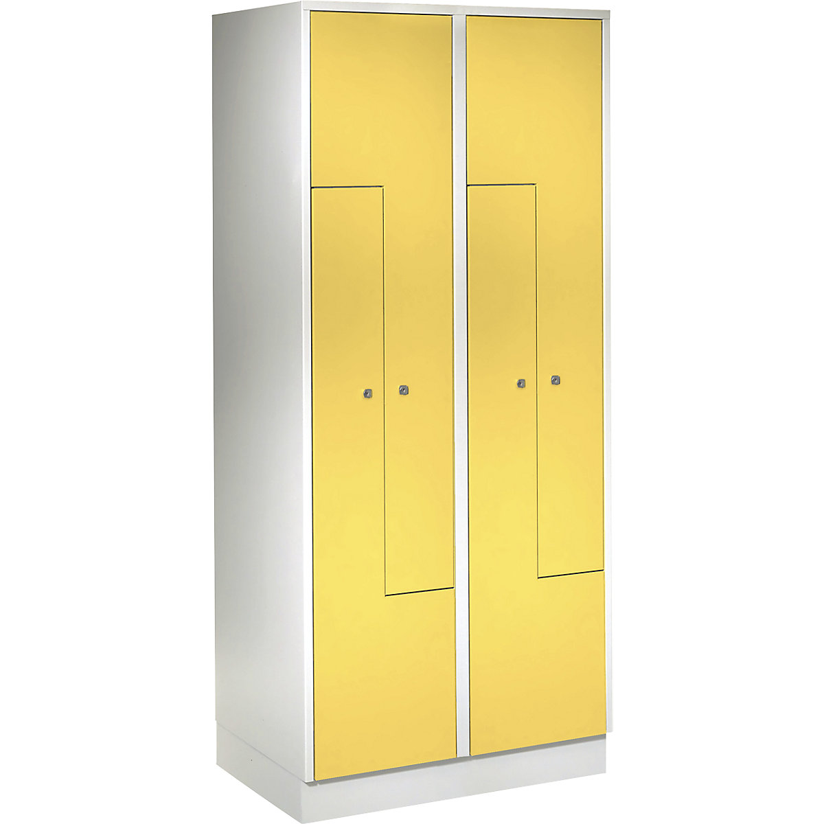 Armário de vestiário em Z – Wolf, 4 compartimentos, portas amarelo de zinco-17