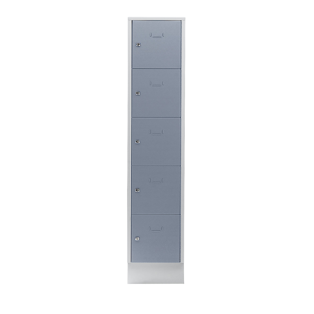 Cacifo cúbico – Wolf, 5 compartimentos, esmaltados em estufa, largura do compartimento 398 mm, cinzento prateado/cinzento claro-3