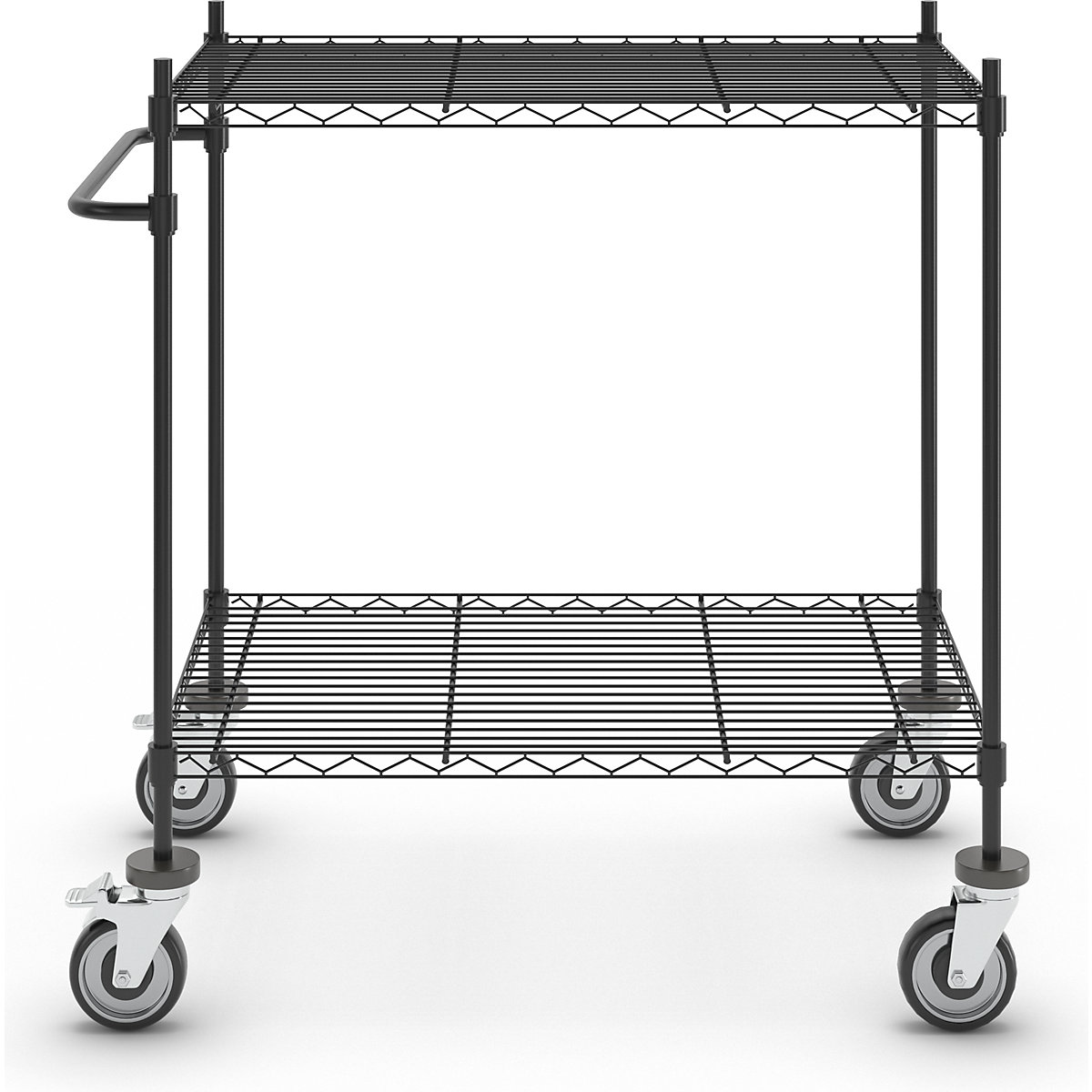 Mesa em grade de arame com rodas, preta (Imagem do produto 7)-6