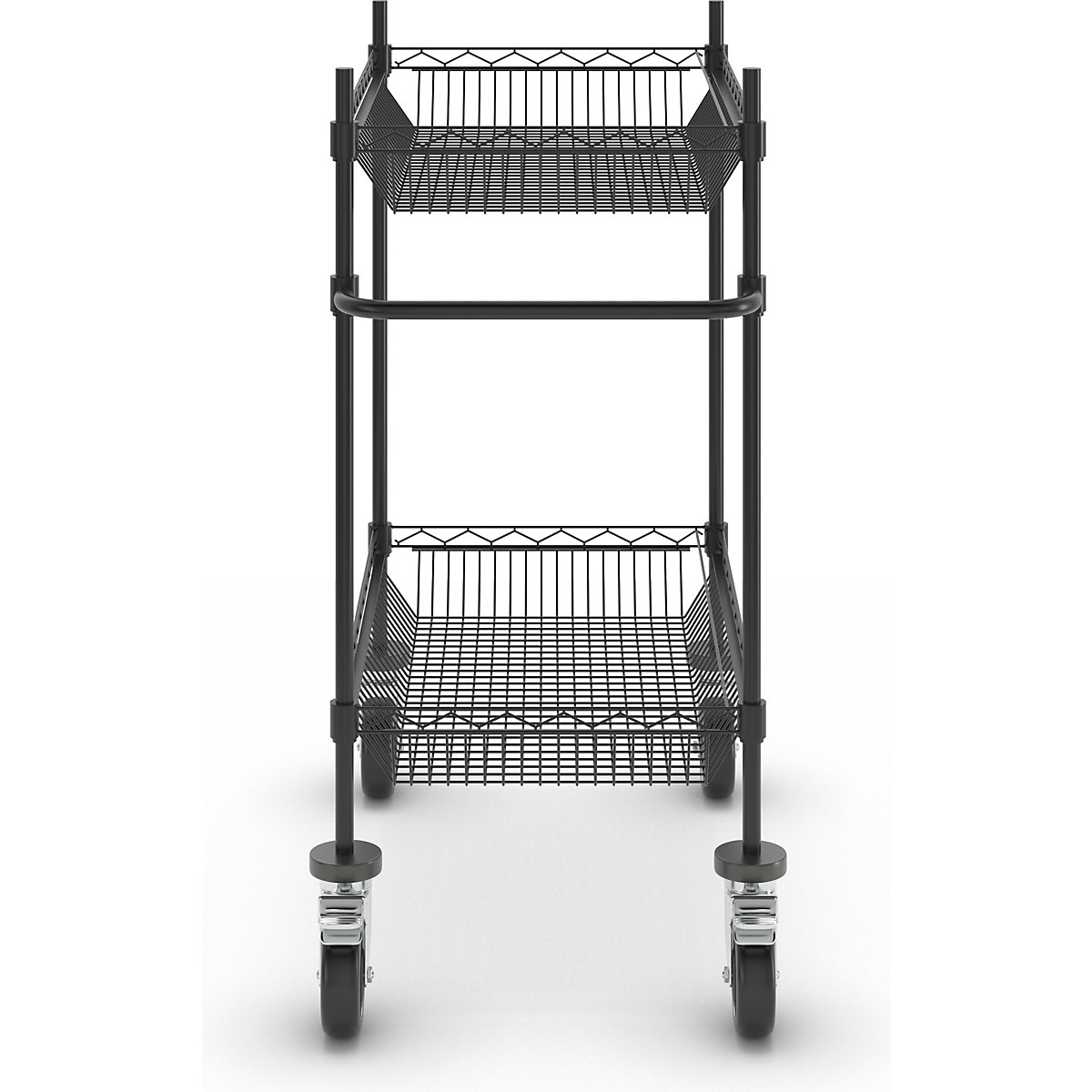 Mesa em grade de arame com rodas, preta (Imagem do produto 3)-2