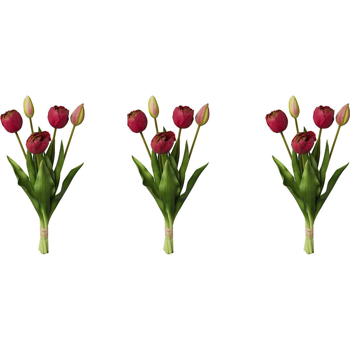 Tulipanes rellenos, real touch, manojo de 5