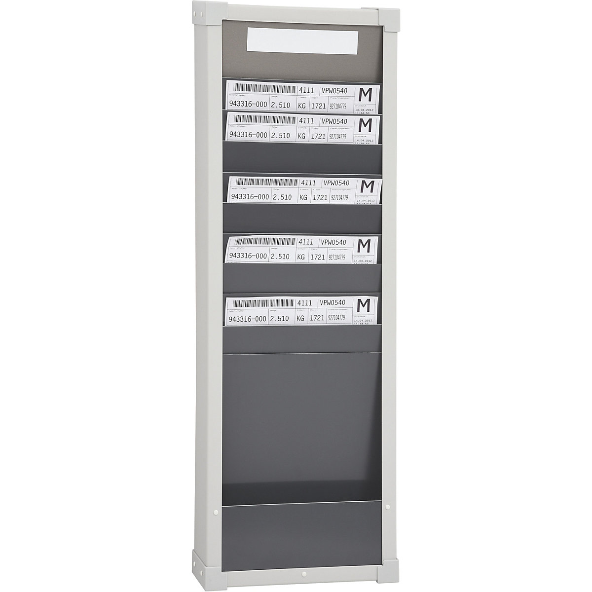 Panel modular clasificador para documentos – EICHNER, 10 compartimentos, altura 750 mm, con 1 hilera-9