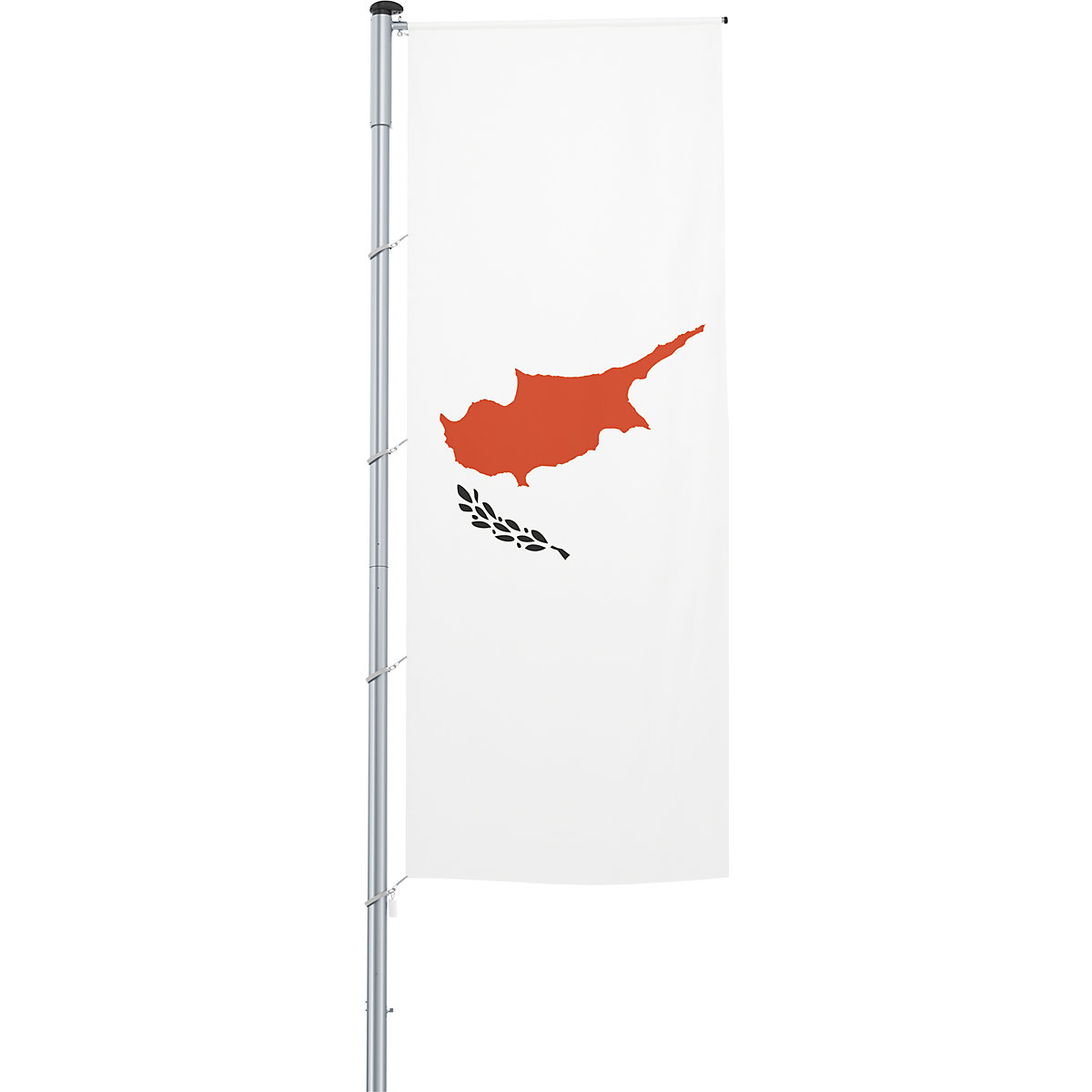Mannus – Bandera con pluma/bandera del país, formato 1,2 x 3 m, Chipre