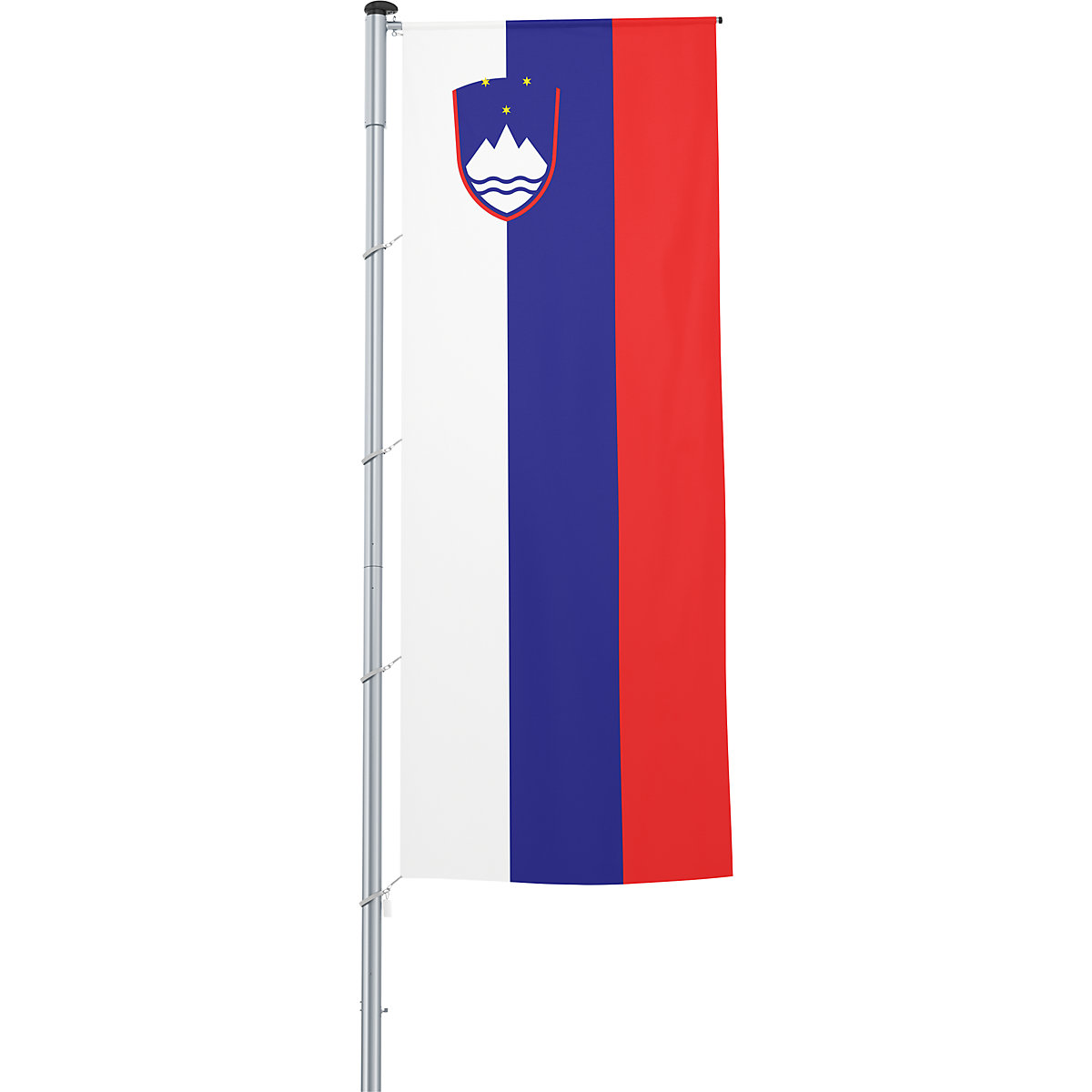 Mannus – Bandera con pluma/bandera del país, formato 1,2 x 3 m, Eslovenia