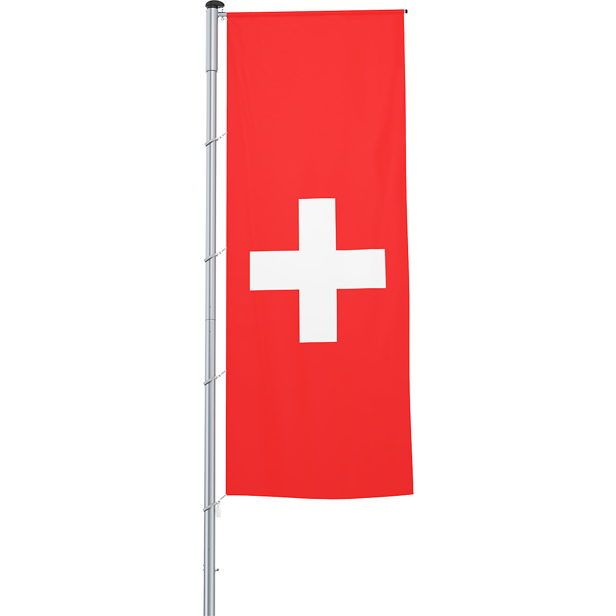 Mannus – Bandera con pluma/bandera del país, formato 1,2 x 3 m, Suiza