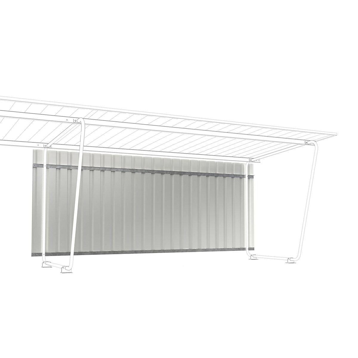 Pared trasera para marquesina de tejado plano Siegen &ndash; WSM