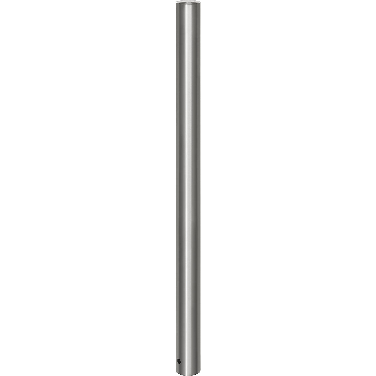 Poste barrera de acero inoxidable, con cabezal plano, funda para encementar, Ø 76 mm