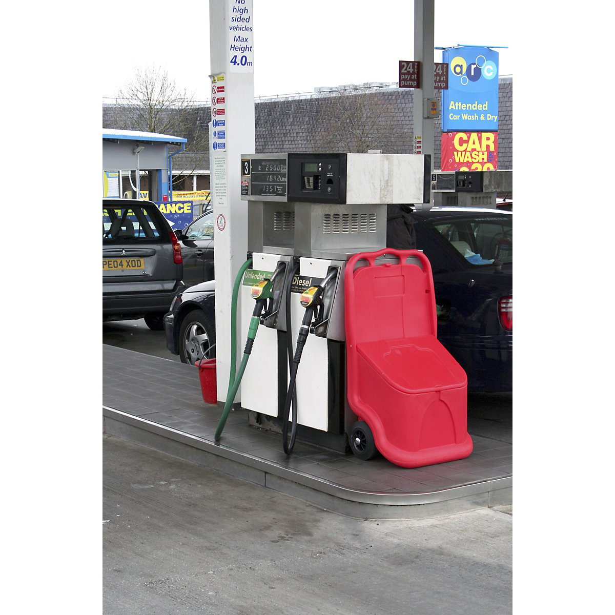 Carro universal – eurokraft basic, ideal para graneles, contenido 75 l, rojo, a partir de 3 unid.-8