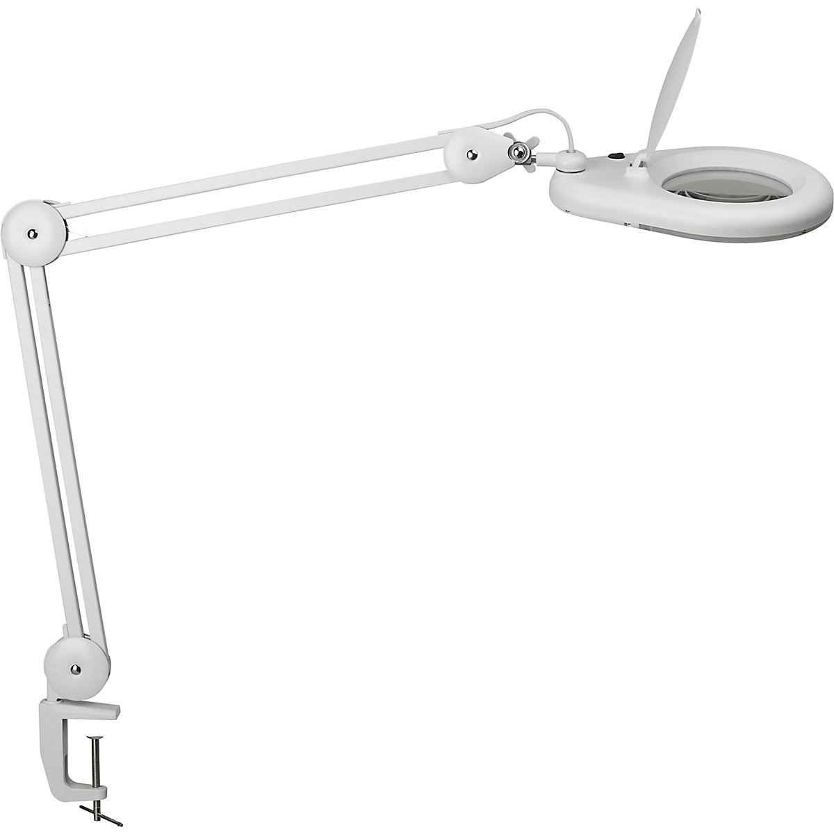 Lampe loupe à diodes LED MAULviso – MAUL, longueur bras 410 mm, avec pince-étau, blanc-5