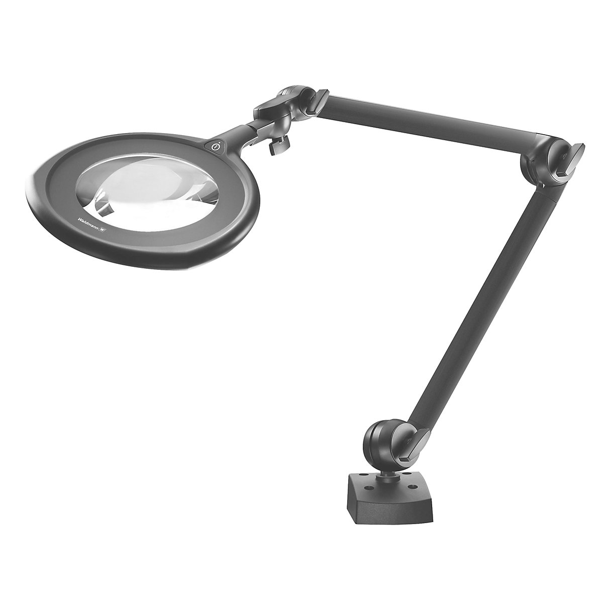 Lampe de bureau blanche – Waldmann: double bras, tête de lampe ronde