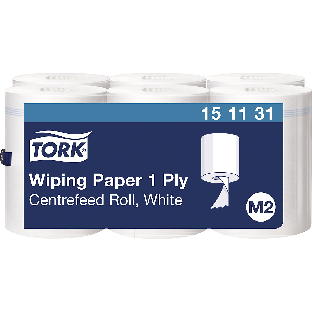 Serviettes papier à déroulement interne – TORK, 1 pli, blanc, lot de 6 rouleaux, qualité Advanced, non prédécoupé