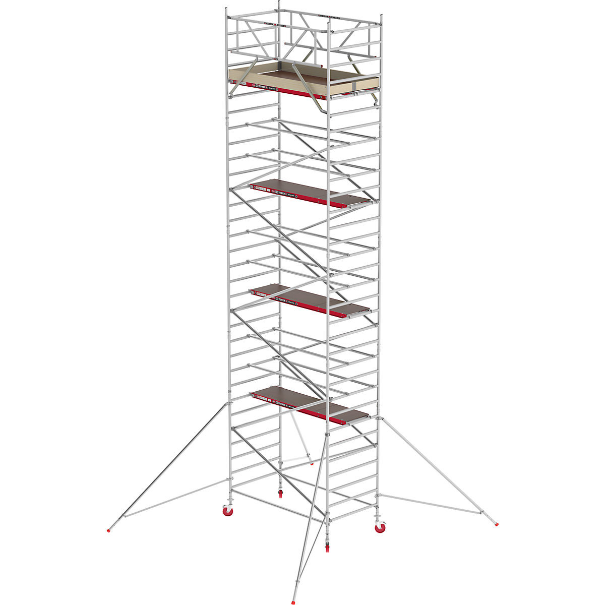 Échafaudage roulant large RS TOWER 42 – Altrex, plate-forme en bois, longueur 2,45 m, hauteur de travail 10,20 m-1