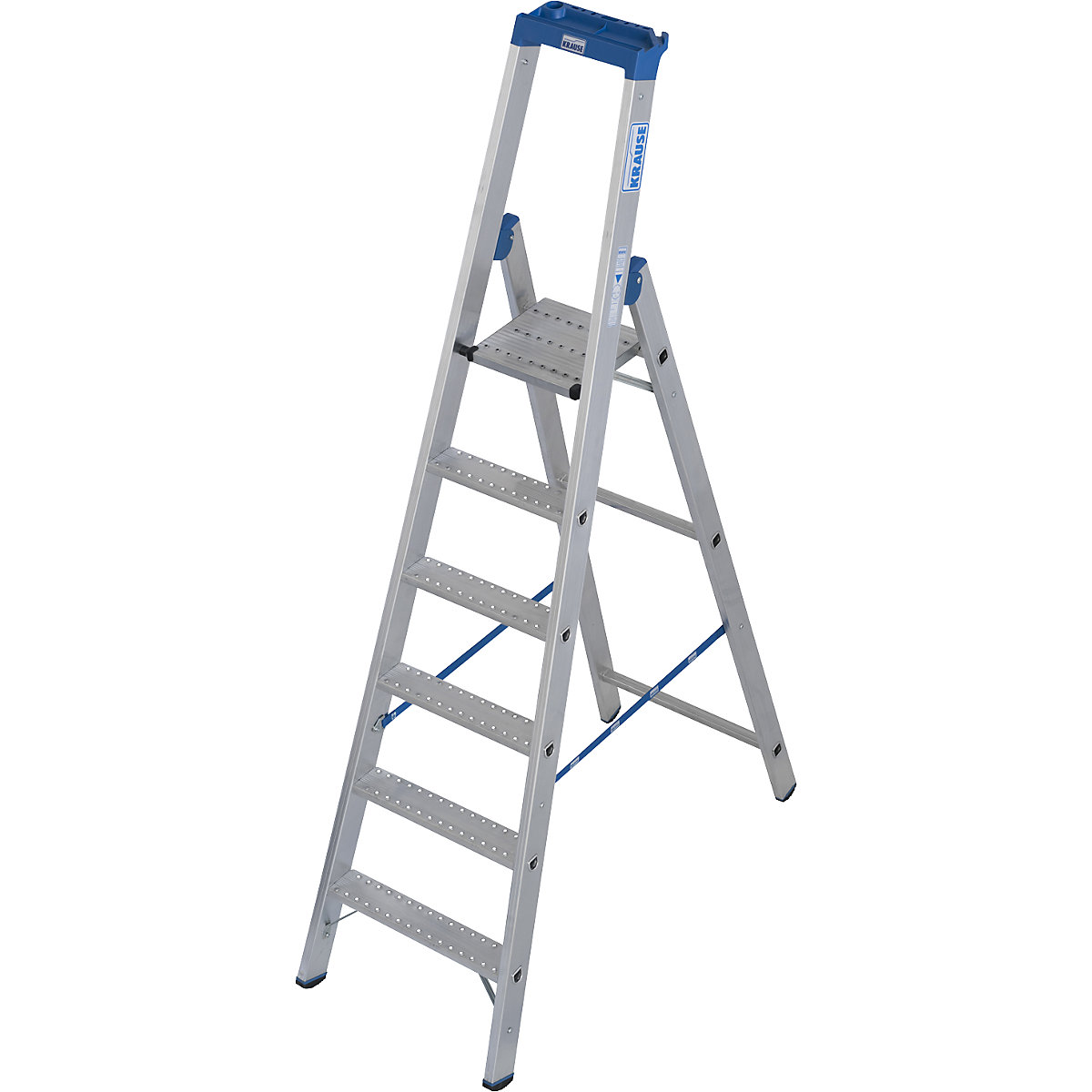 Escabeau à marches en aluminium, avec revêtement antidérapant R13 – KRAUSE